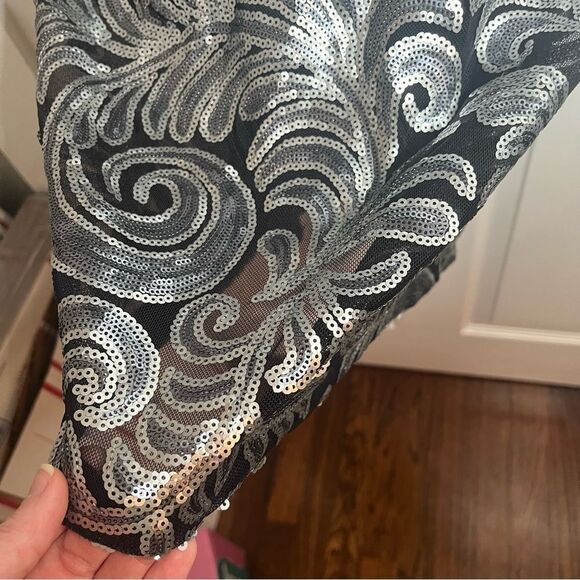 Laundry by Shelli Segal Sleeveless Bodice & Sequin Skirt Mini Dress Black 8 - Picture 10 of 13